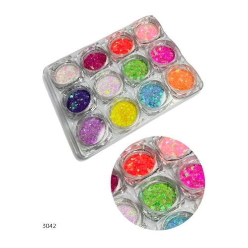 מארז 12 נצנצים בינוניים לקישוט ציפורניים 5#