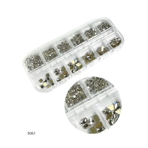 מארז קישוטים 12 יח' - אבנים | כסוף #5