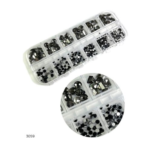 מארז קישוטים 12 יח' - אבנים | שחור #12