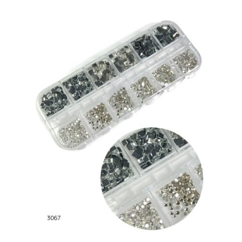 מארז קישוטים 12 יח' - אבנים | שחור & כסוף #8