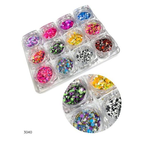 מארז 12 נצנצים גדולים לקישוט ציפורניים 4# מארז 12 נצנצים גדולים לקישוט ציפורניים 4#