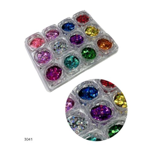 מארז 12 נצנצים גדולים לקישוט ציפורניים 6# מארז 12 נצנצים גדולים לקישוט ציפורניים 6#